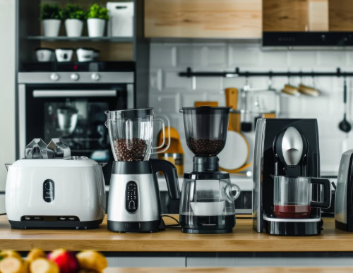 Eletroportáteis que facilitam a vida: tenha mais tempo no dia a dia 1 Eletroportáteis sobre bancada na cozinha.